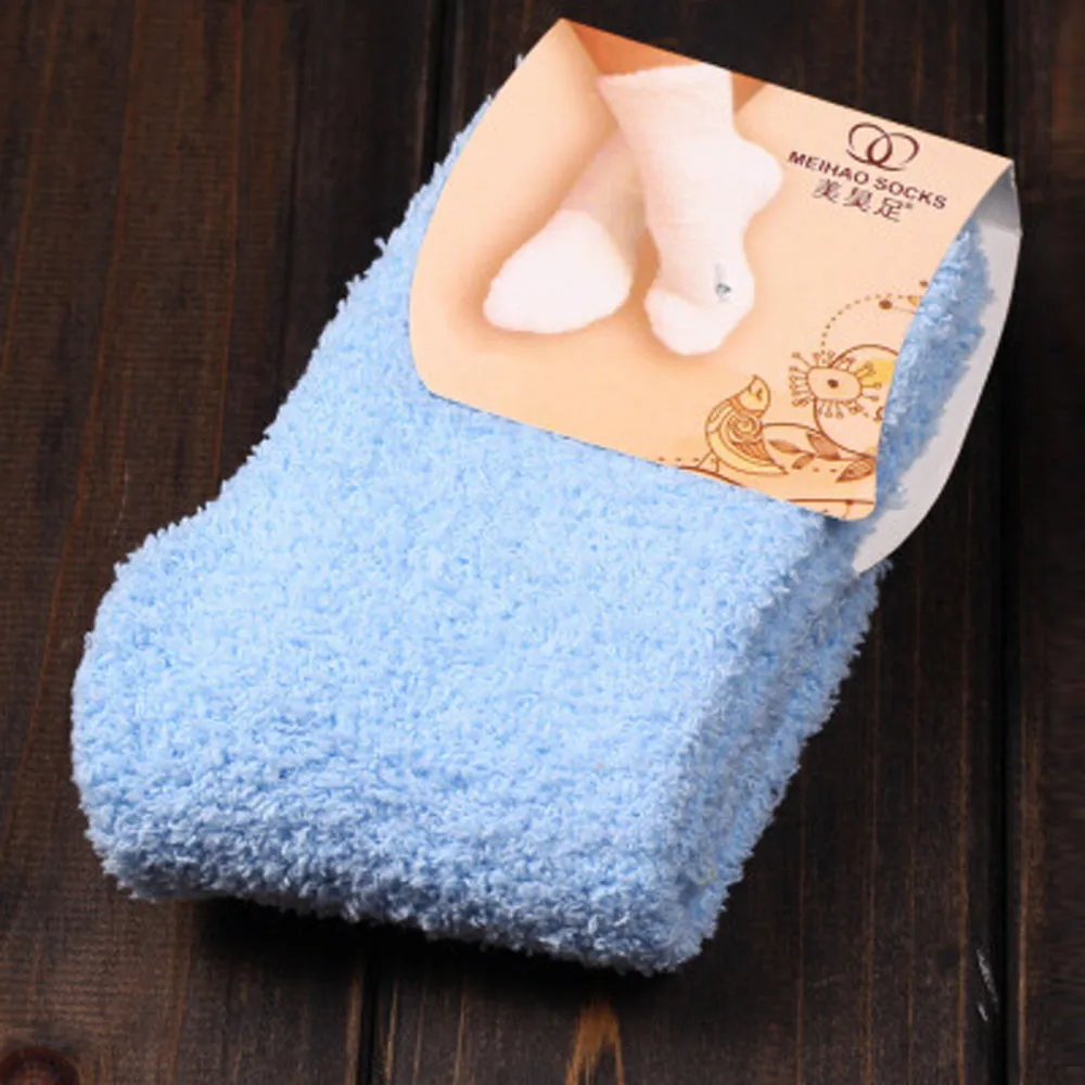 Длинные носки женские зимние домашние мягкие тапочки для девочек пушистые