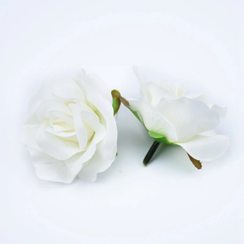 white 2 шт. Искусственные цветы дешевые шелковые розы цветы на стену ручной работы Скрапбукинг свадебные украшения для дома аксессуары Искусственные растения - Цвет: white