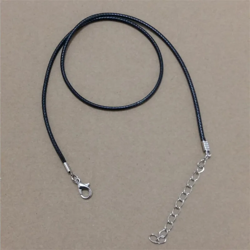 

2pcs/lot Real Handmade Leather Adjustable Braided Rope Necklaces & Pendant Charms Findings DIY Lobster Clasp String Cord 2 mm