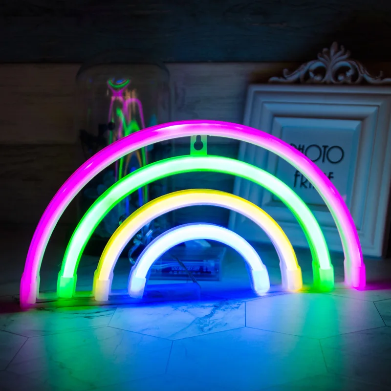 Неоновый светодиодный светильник яркий Радужный праздничный вечерние свадебные