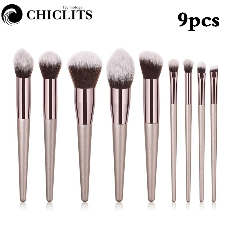 4-10 шт кисти для макияжа набор порошок Базовая кисть для теней Make Up нейлон Кисти косметические щеточки с синтетической щетиной