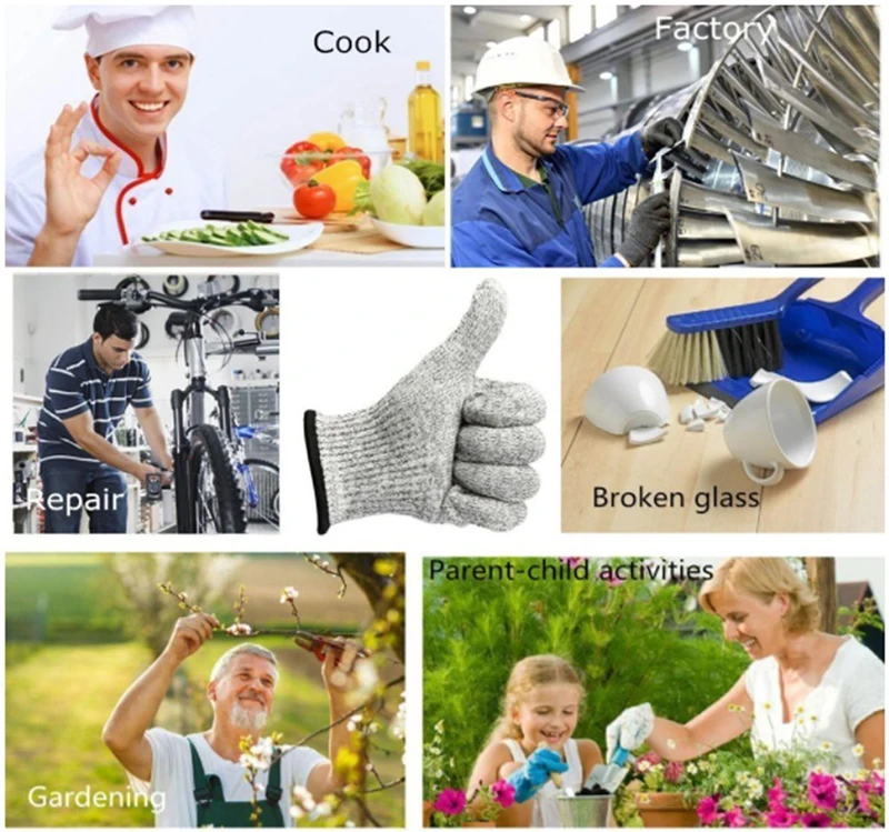 Anti-cut Gloves Safety Cut Proof Stab Resistant Stainless Steel Wire Metal Mesh Kitchen Butcher Cut-Resistant Safety Gloves