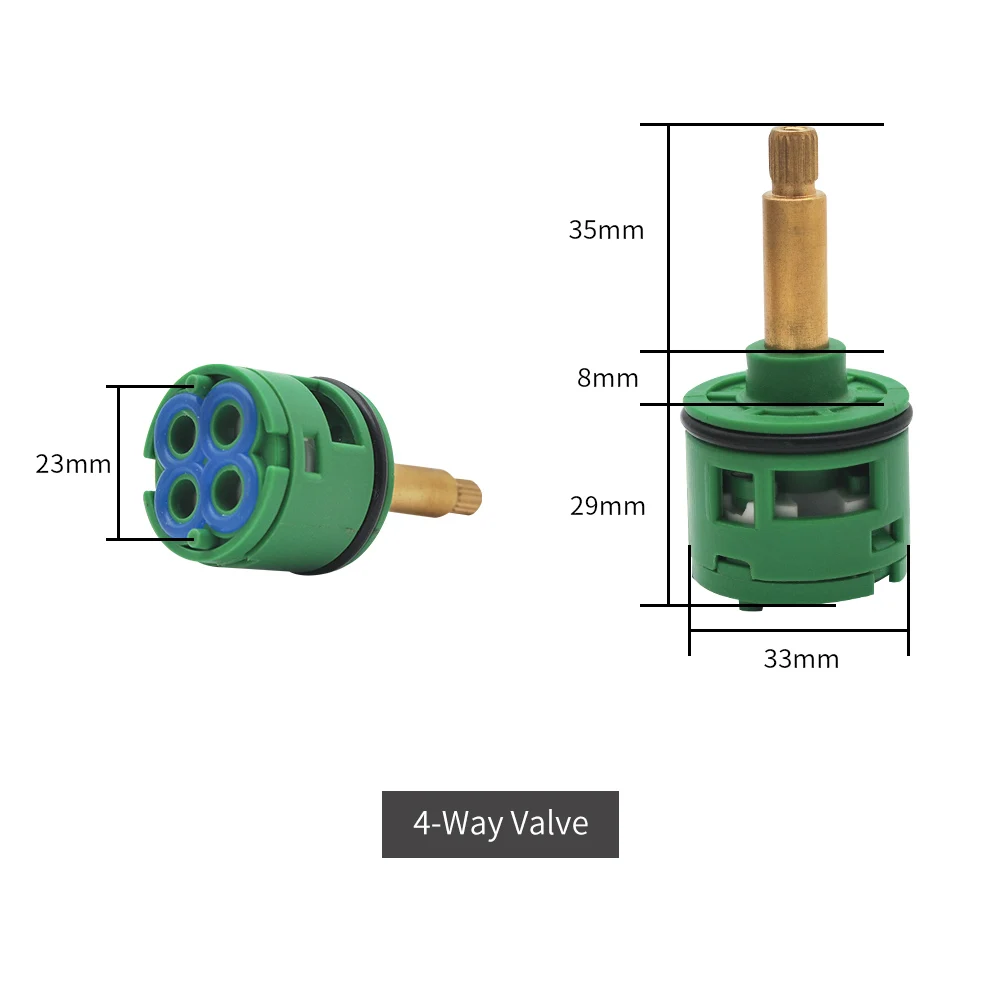 4way-green-35mm Душевой клапан Керамика кран картридж 2/3/4/5 способ душевой переключатель смесительный клапан крана Запчасти для смесителей размеры 31/35/44 мм - Цвет: 4way-green-35mm