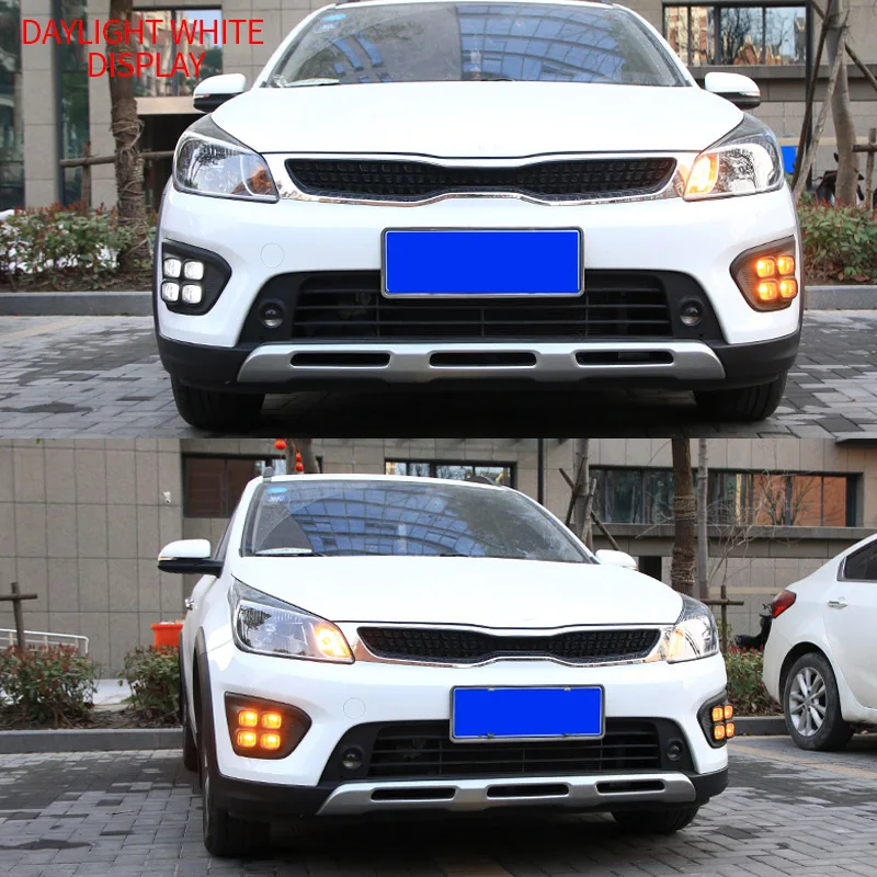Автомобильный светильник Светодиодный дневной фонарь для России KIA RIO X-Line высокий светильник для вождения автомобиля дневные ходовые огни автомобиля-Стайлинг DRL аксессуары