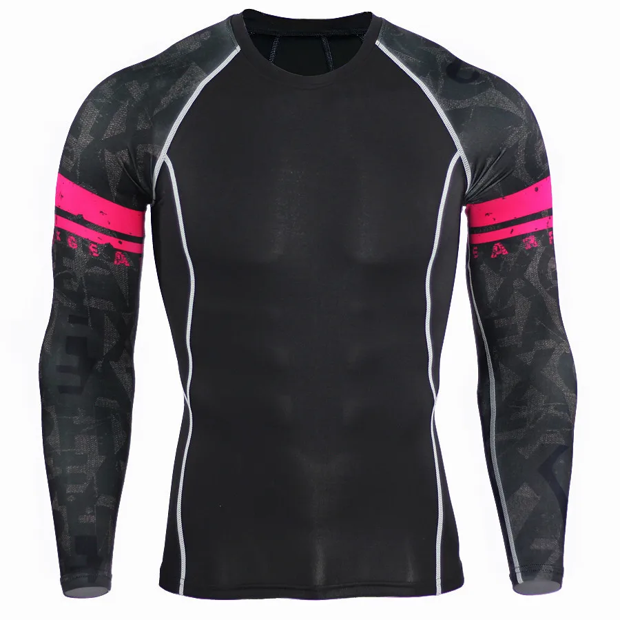 Компрессионные рубашки с длинным рукавом топы для фитнеса ММА|compression shirt|long