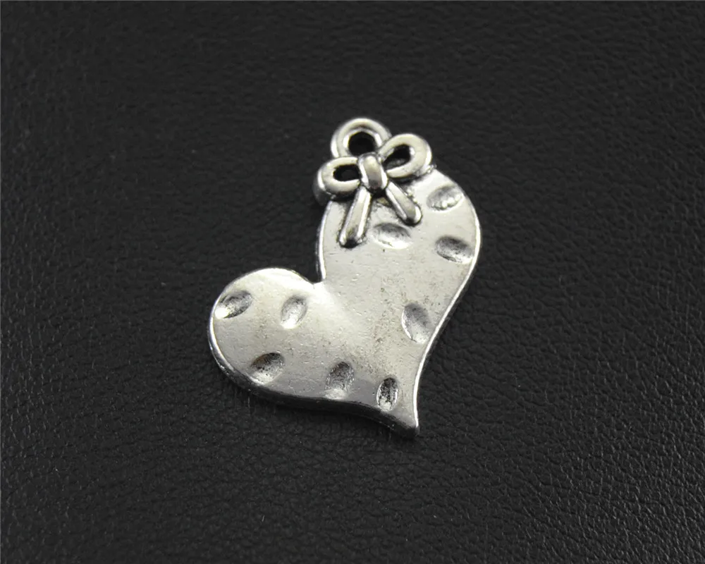 8 шт. Серебряный Цвет бант сердце подарок Шарм DIY ювелирные изделия фурнитура