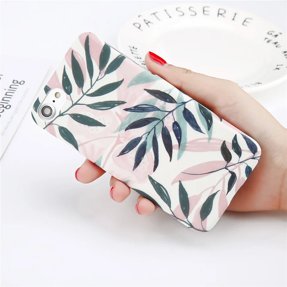Lovebay чехол для телефона для iPhone 6, 6s, 7, 8 Plus, X, XR, XS, Max, 5, 5S, SE, мультяшный лист, цветок, геометрическая форма, ананас, Жесткий Чехол для iPhone X