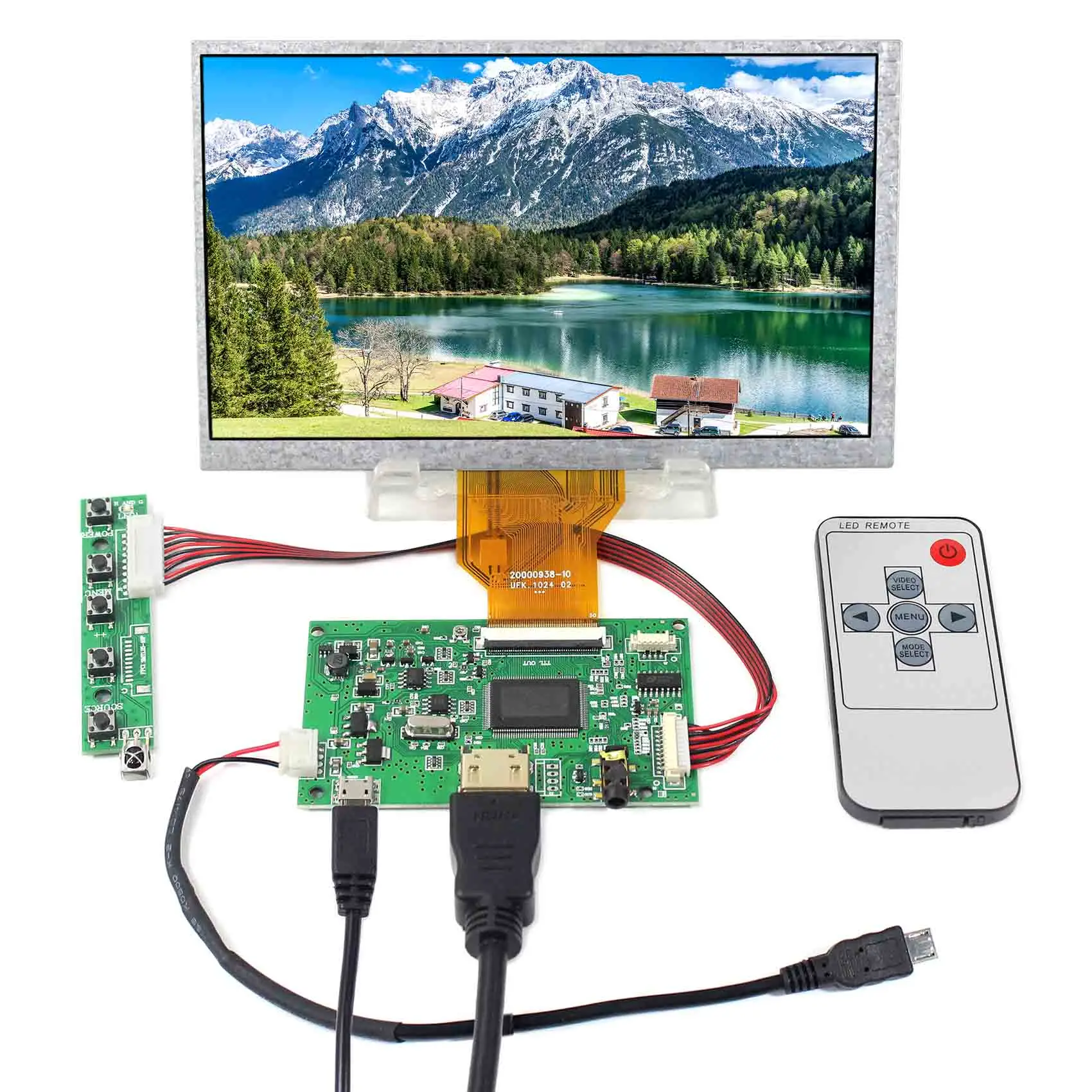 

7 inch 800X480 LCD AT070TN92 with HD MI LCD Controller Board Fit To Raspberry Pi