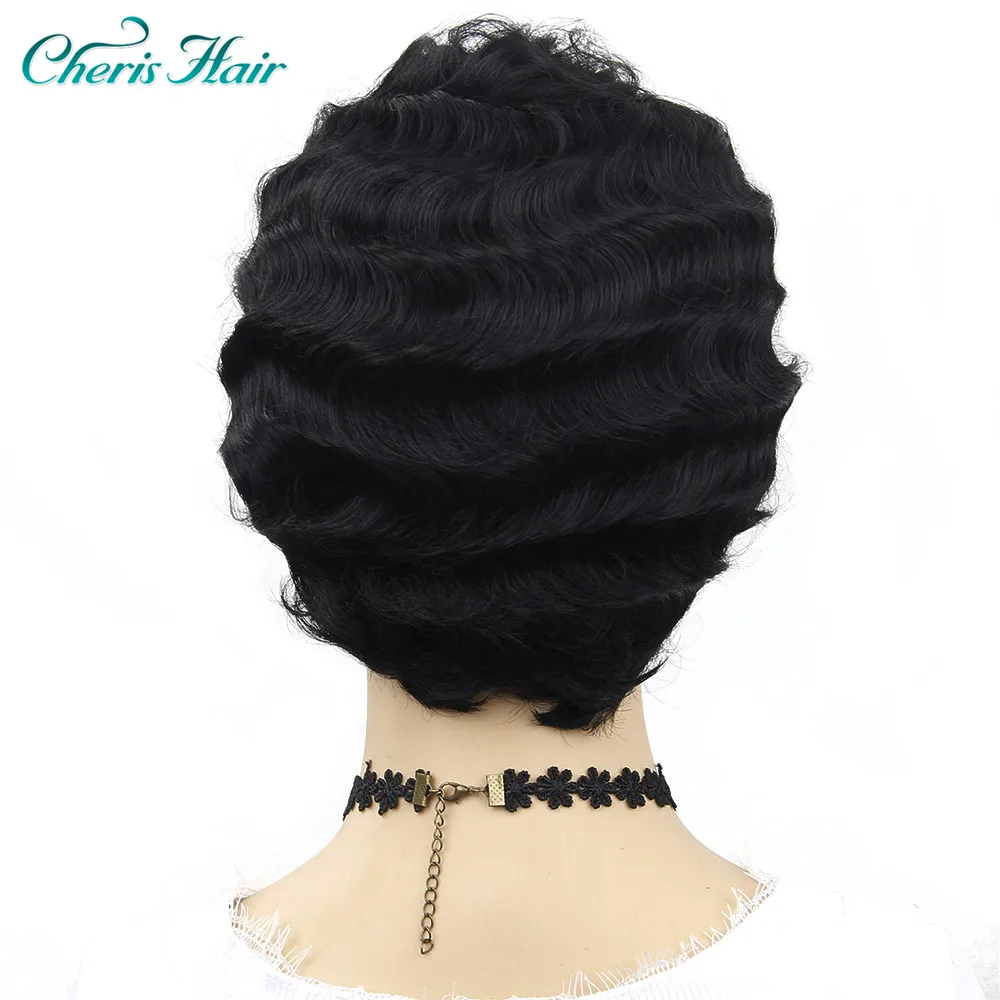 Модные афро парик короткий Простой Стиль Объемные волосы синтетические парики с