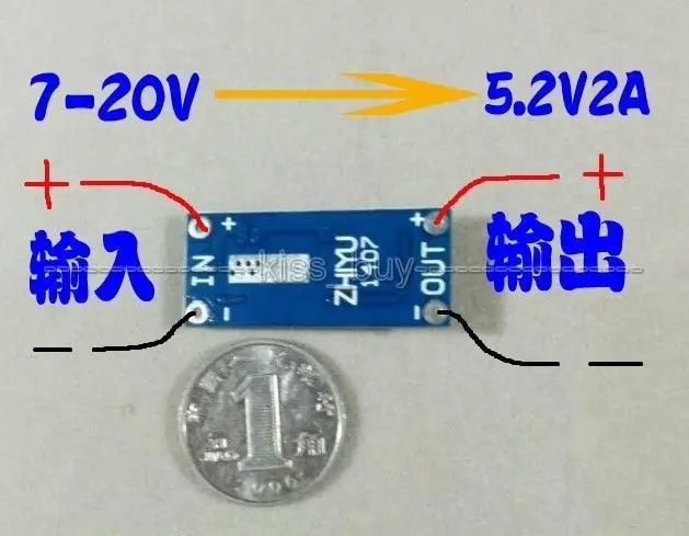 MP2305 sent Buck отправлен вниз Модуль преобразователя 7-20 V 12 19 v до 5 2A автомобиль |