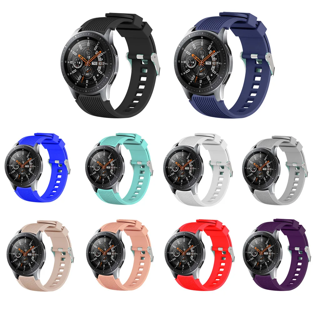 

Силиконовый спортивный ремешок для Samsung Galaxy Watch 46 мм, мягкий сменный Браслет Для Xiaomi Huami Amazfit Stratos 22 мм, аксессуары