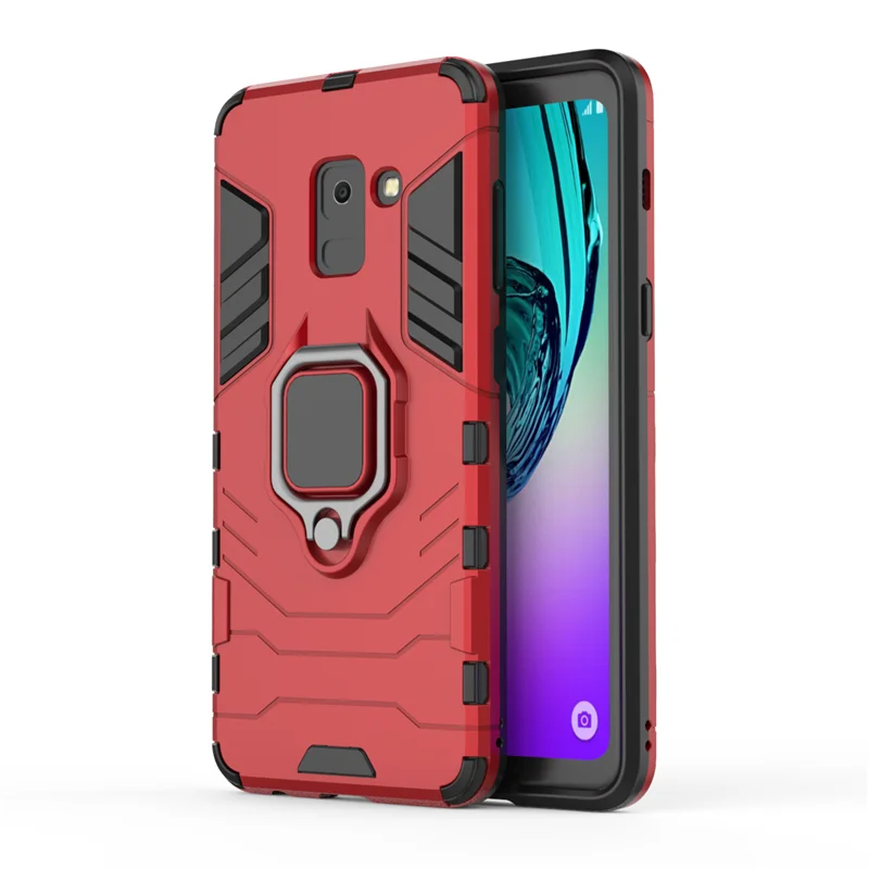 Чехол для Samsung Galaxy A8 2018 магнитный держатель пальцев противоударный чехол A830