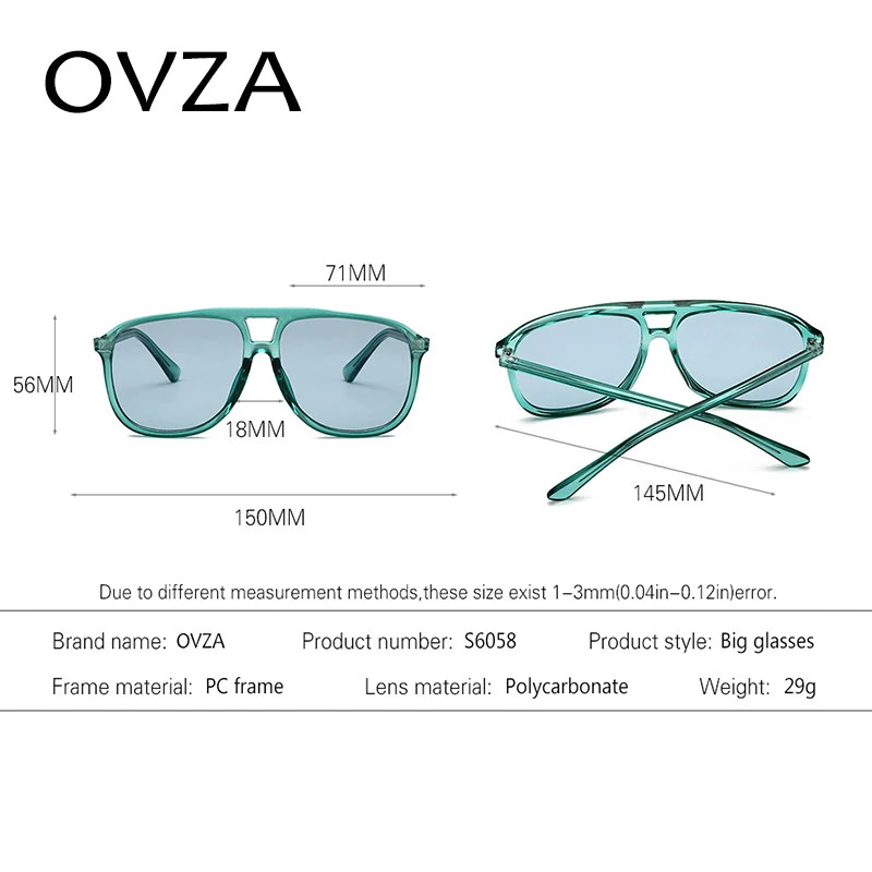 OVZA, модные аксессуары, женские прозрачные очки, оправа, фирменный дизайн, стиль пилота, оптические очки, оправа для мужчин, S6058