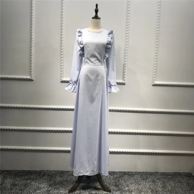 Caftan Marocain Abayas мусульманское платье женское с оборками Рамадан мусульманская