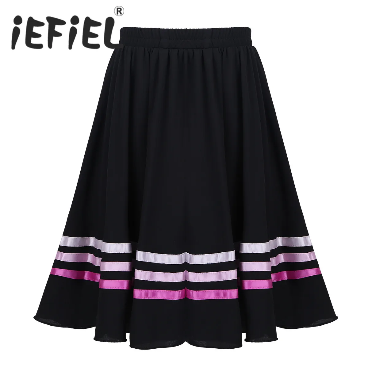 IEFiEL/детский шифоновый эластичный пояс для девочек пышная юбка с лентами танцев