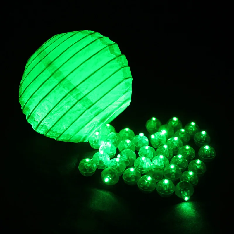 Green 100 шт./лот, цветная круглая мини светодиодная RGB лампа, фонарик, шар, огни для нового года, украшения на Рождество, свадьбу, вечеринку - Цвет: Green