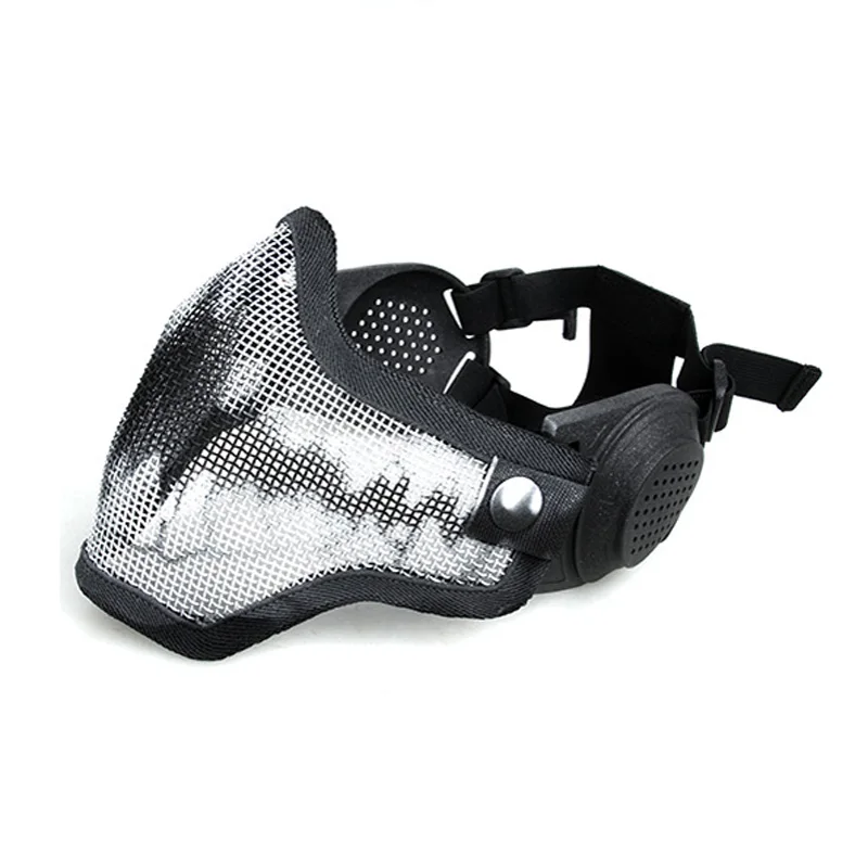 

NEW Airsoft Paintball CS Game Camouflage Mask Tactical Wire Mesh Half Face shield with Ear Protection TMC2723 BK KK