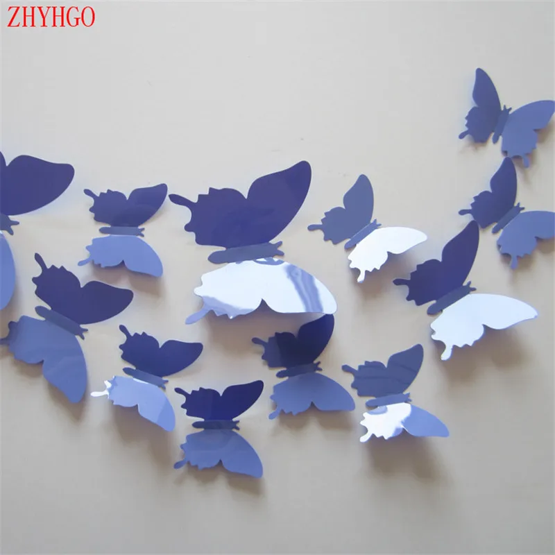 ZHYHGO 12pcs 3D Simple DIY butterflies for decorat Children's Room wall Stickers Wedding Living room Fridge Kitchen | Дом и сад