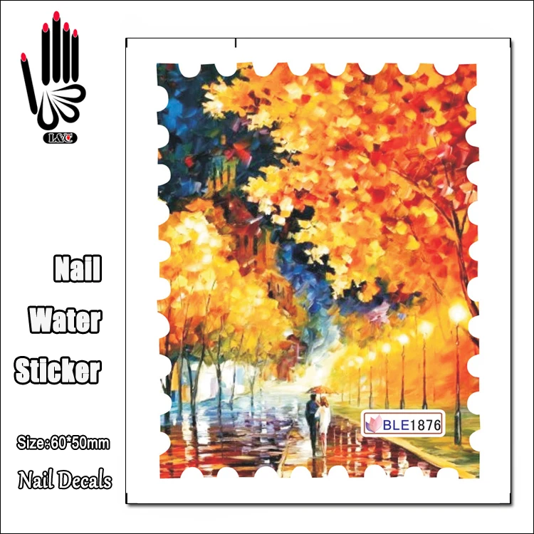 1 лист BLE1876 штамп для росписи наклейка ногтевого дизайна полное покрытие водная