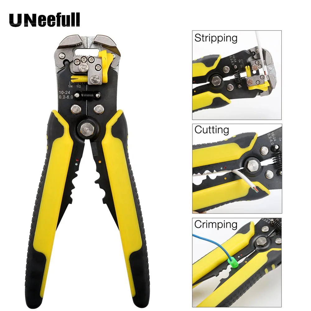yellow UNeefull, 3 в 1 многофункциональные обжимные клещи для зачистки проводов, гироборд с колесами 8 дюймов инструмент для зачистки проводов автоматический инструмент для зачистки кабеля резак щипцы - Цвет: yellow