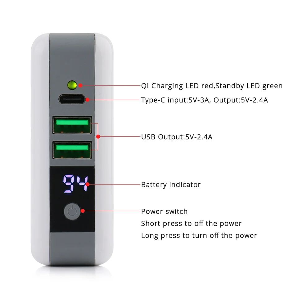 3 в 1 QI Беспроводное зарядное устройство тип C 2 USB зарядное устройство с цифровым экраном для iPhone 8 Xs Max XR samsung VIVO