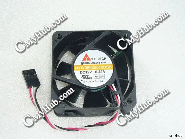 Подлинный для Y.S.TECH NYW06025012BSS DC12V 0.42A 4 контактный 3 проводной 6025 60X60X25MM охлаждающий