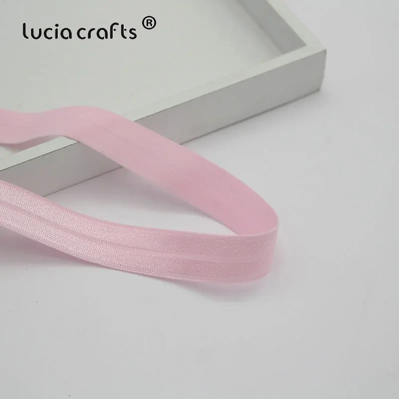 C2 light pink 5 ярдов 15 мм резинка для волос спандекс блестящая складка отделка Кружева DIY Дети галстук для волос повязка аксессуары для шитья одежды T0806 - Цвет: C2 light pink