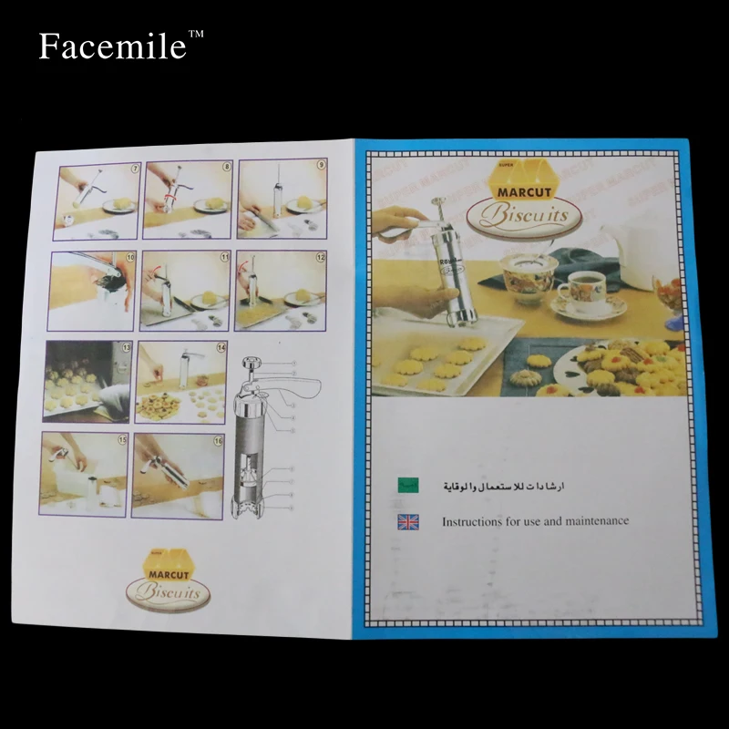 Facemile из нержавеющей стали печенье пресс для тиснения пистолет выдавливатель