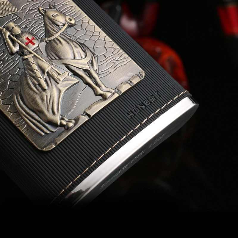 Роскошная фляга класса 10 унций из нержавеющей стали фляжка в стиле Рыцарь смерти