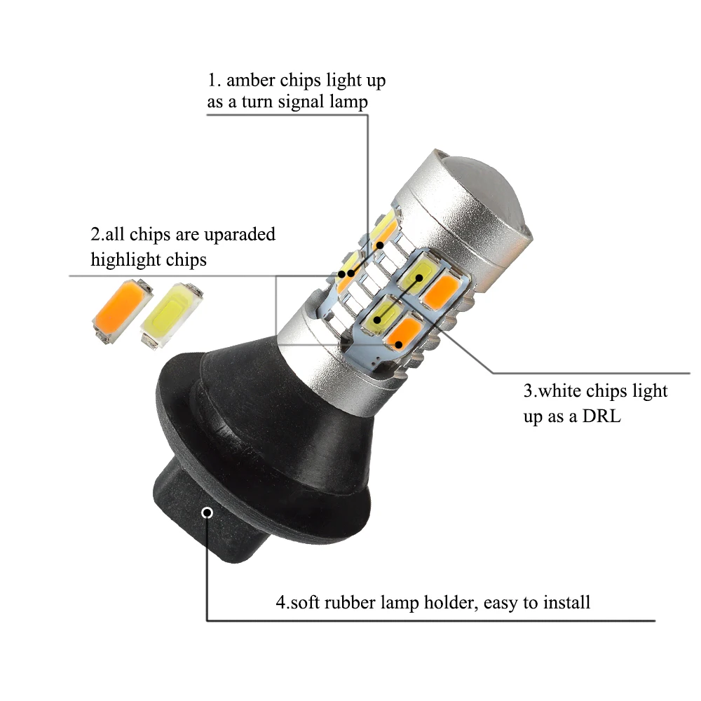 2 шт. 1156 150 градусов/BA15S/PY21W 7440 3156 COB 20Led дневные ходовые огни гибкий сигнал поворота