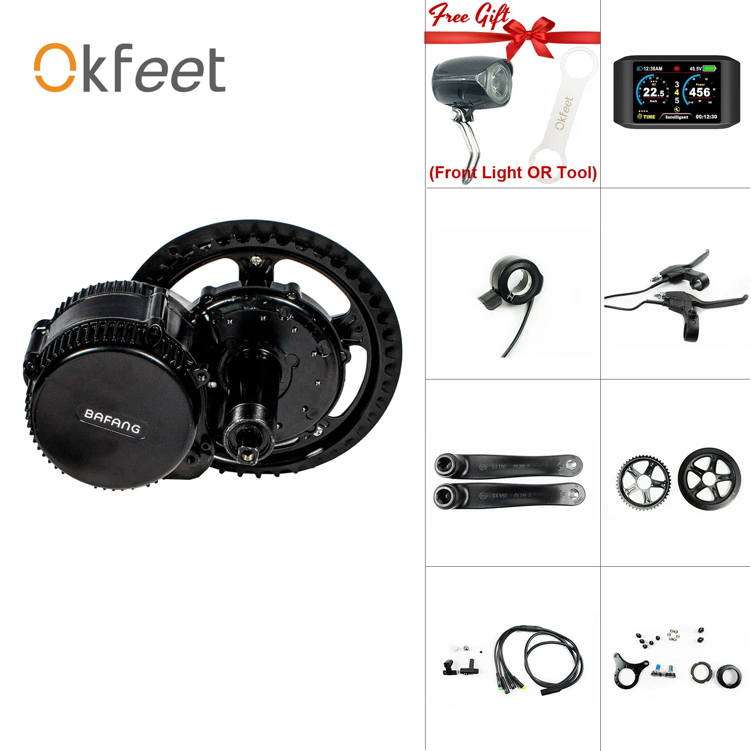 Bafang 8fun BBS02B 36 в 500 Вт DPC18 850C C965 ЖК-дисплей 52 т центральный двигатель Средний привод двигателя комплект для переоборудования электрического велосипеда