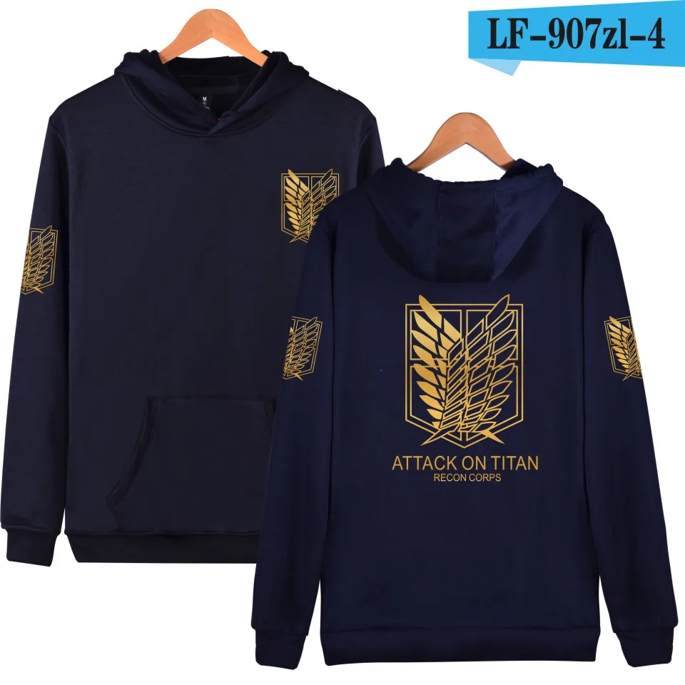 navy blue Harajuku Толстовка атака на Титанов Косплей толстовки с принтом японские комиксы в стиле хип-хоп хорошее качество красная одежда 6 цветов на выбор - Цвет: navy blue