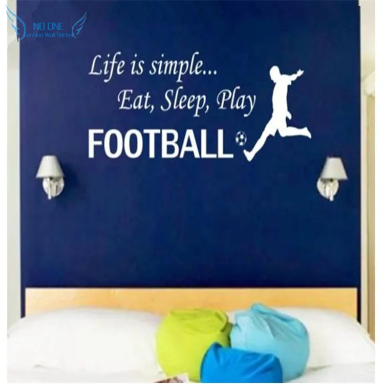 Жизнь это просто &quot Eat Sleep Play Футбол виниловые наклейки на стены Стикеры Wall Art