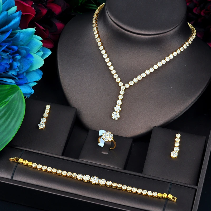 Комплект ювелирных изделий HIBRIDE набор из AAA кубического циркония женское