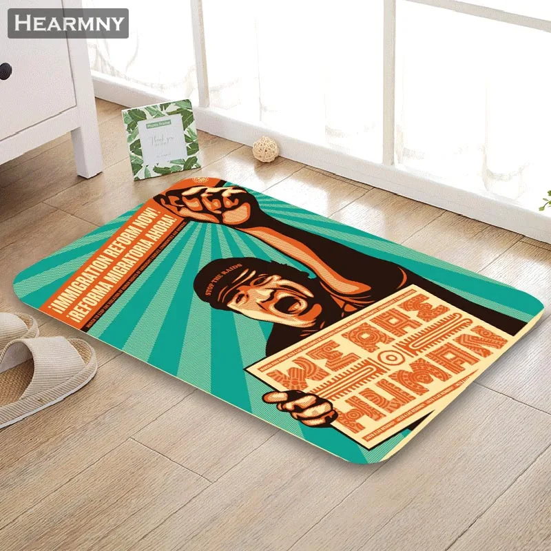На заказ Shepard Fairey коврик пол/для ванной/кухня/пляжный коврик фланелевый губчатый материал 3D Печатный мохнатый украшение для спальни - Цвет: 7
