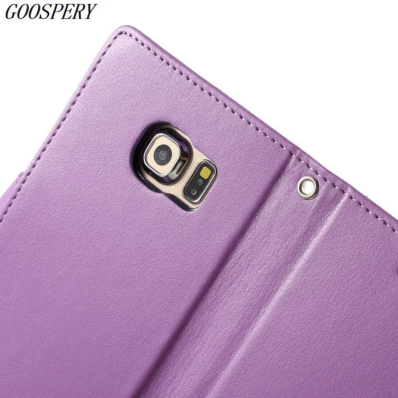Mercury Goospery Rich Diary кожа magnitic флип чехол для Samsung Galaxy S6 край G925 G9250 G925F G925FQ G925I G925A 5.1&quot |