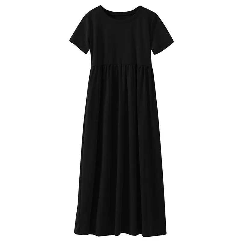 black Pudcoco/ детское платье для маленьких девочек, однотонное платье с длинными рукавами черного и красного цвета, повседневные праздничные платья принцессы для маленьких детей, 4JJ - Цвет: black