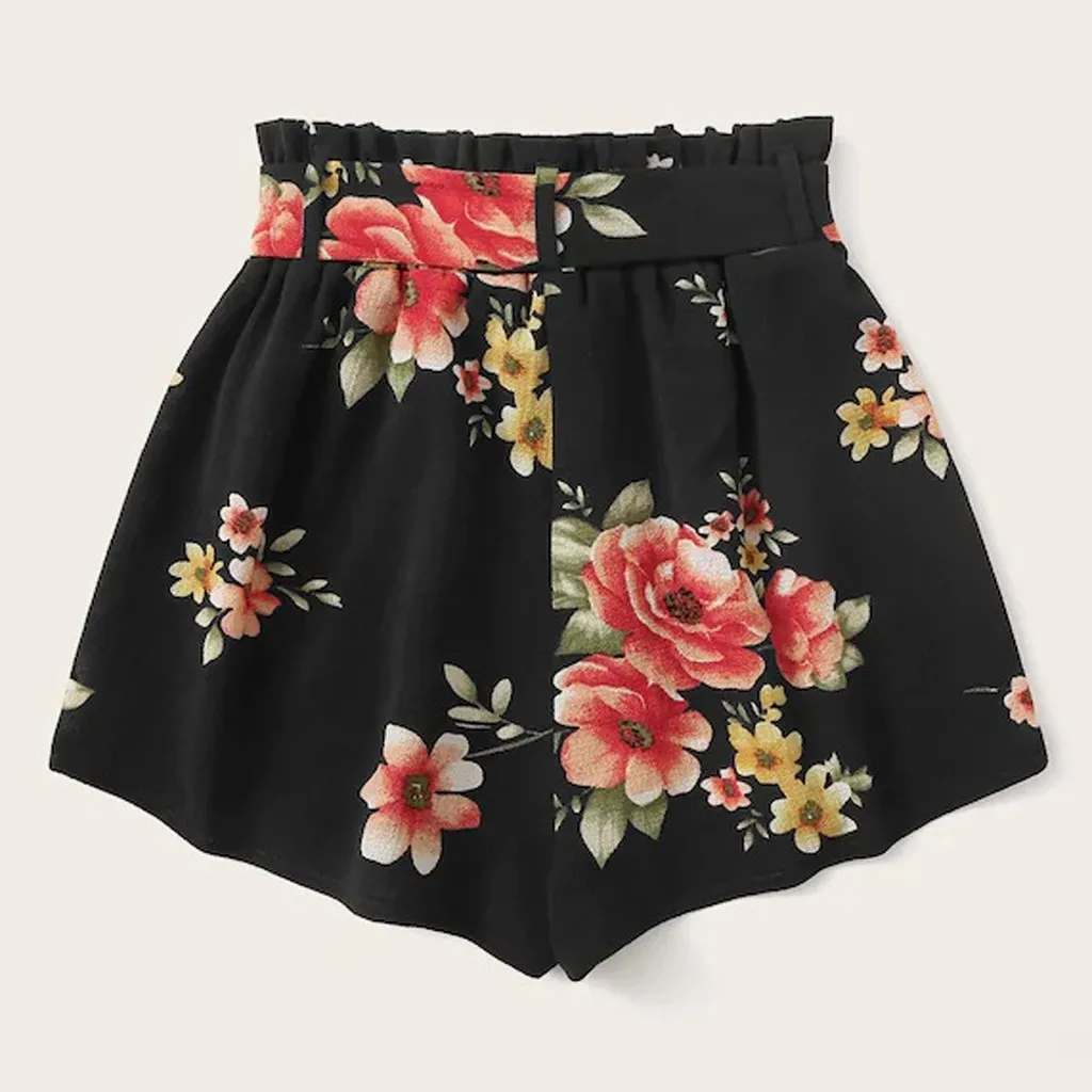 Женские пляжные шорты в стиле бохо с эластичной резинкой на талии зеленые