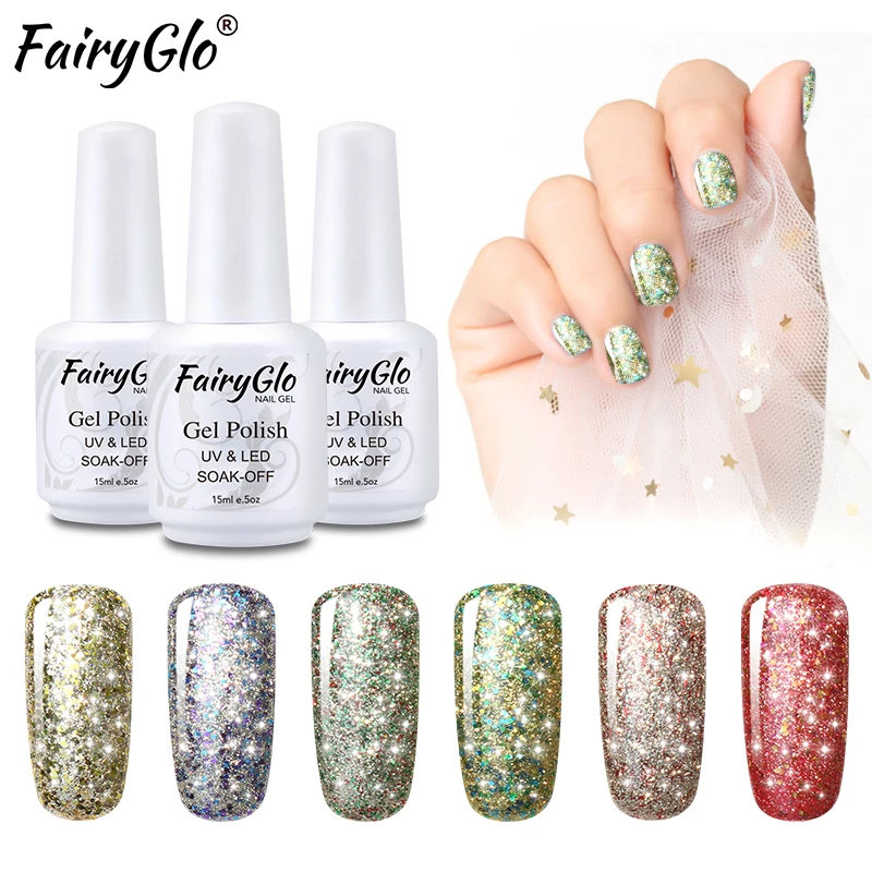 FairyGlo 15 мл Блестящий штамповочный лак для ногтей белая бутылка Гель штамповка