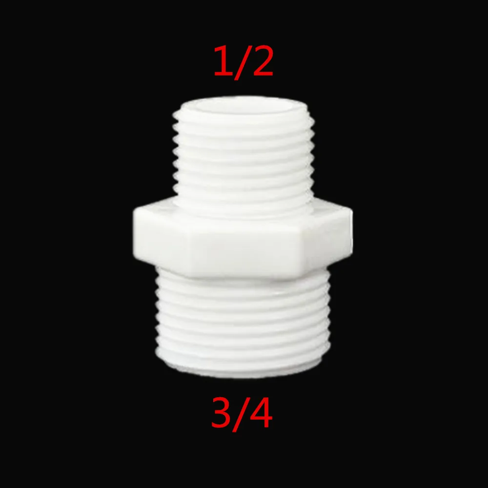 04-06 Пластиковая трубка пневматический фитинг 1/" 1/4" 3/" 1/2" 3/" 1" BSP Мужской X Мужской сменный шестигранный соединитель для ниппелей - Цвет: 04-06