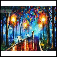 5d diy diamond painting cross stitch abstract rainy road lover picture round diamond embroidery mosaic pattern home decor wg488