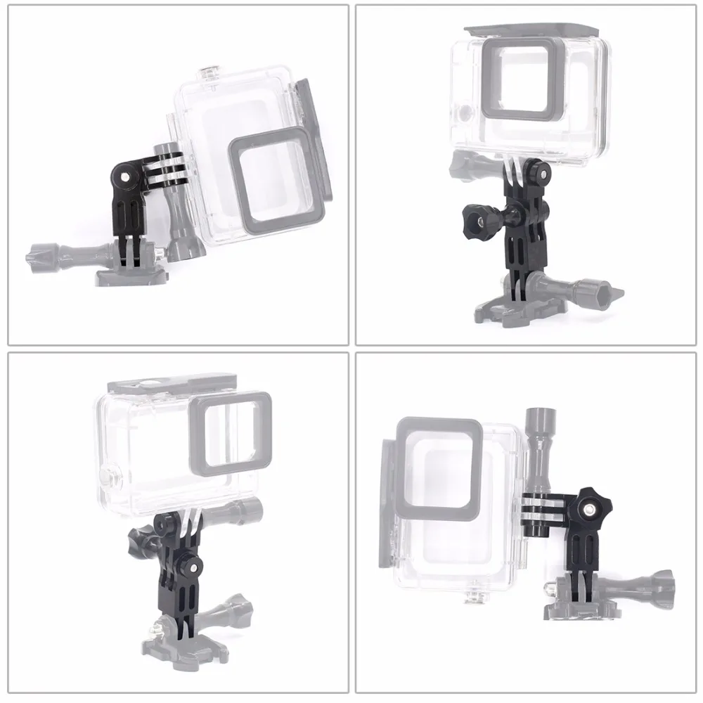 F06688 CNC Алюминиевый Трехходовой поворотный кронштейн адаптер синий для GOPRO Hero 1 2 3 3+ 4 5 Session/Xiaomi Yi/SJ/GitUp Спортивная камера