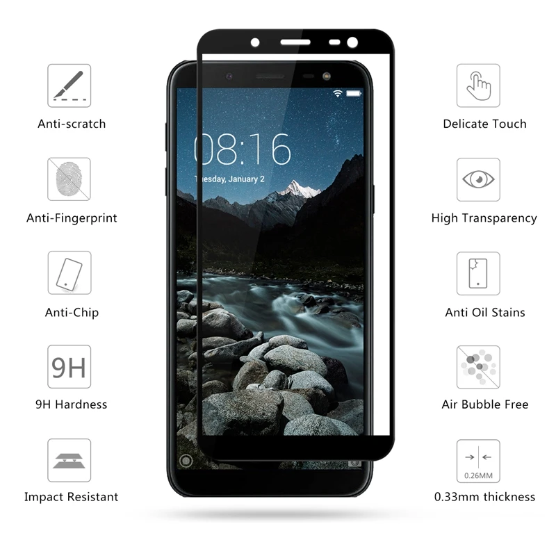 Полное покрытие закаленное стекло для Samsung Galaxy J6 J600F J600G 5 6 &quotЗащита экрана 2018
