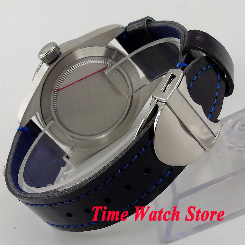 Часы мужские наручные с автоподзаводом 41 мм сапфировым стеклом и черным