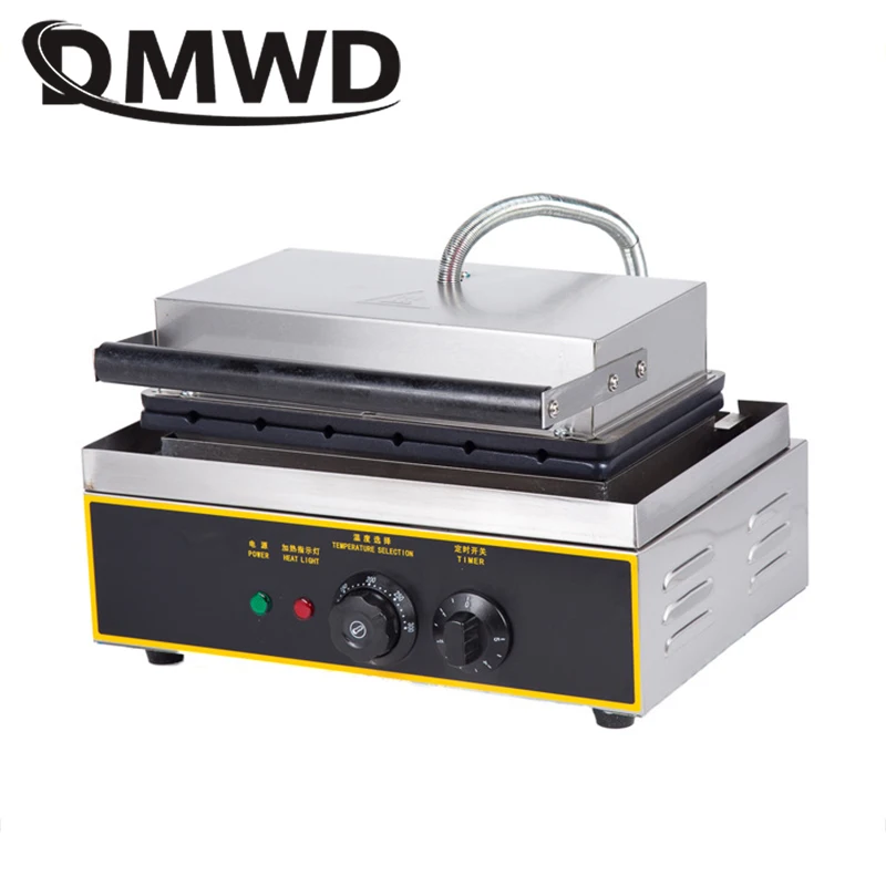 DMWD 110 V/220 V Коммерческая электрическая вафельница алюминиевые штранг-прессования с антипригарным покрытием хрустящий французский хот-дог на палочке палку булочки хот-дог машина гриль