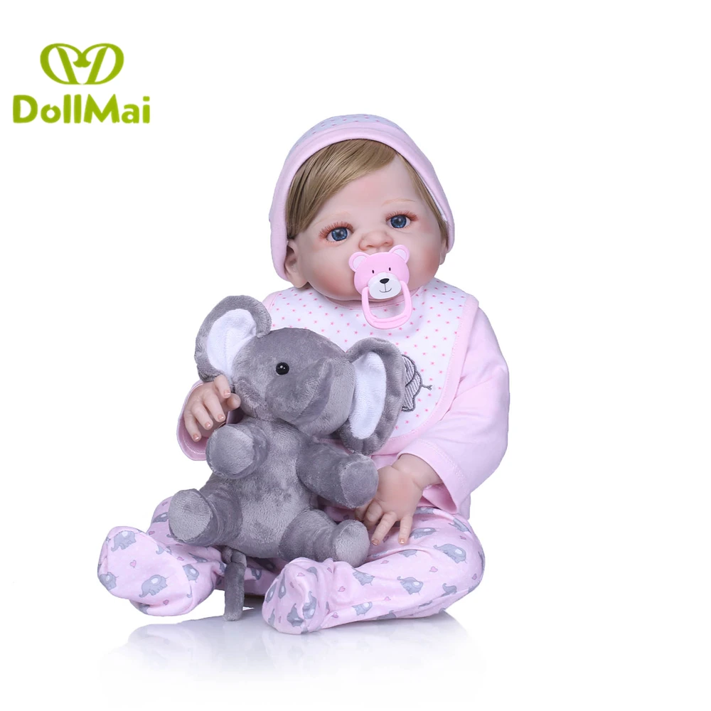 Полноразмерная силиконовая кукла-младенец DOLLMAI 23 дюйма Реалистичная для купания