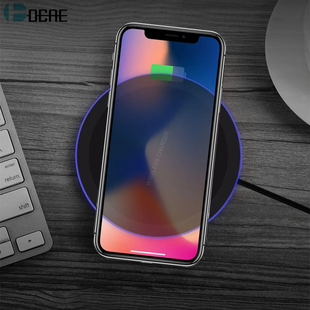 DCAE Qi Беспроводное зарядное устройство для iPhone X 8 XS Max XR настольная Быстрая зарядка