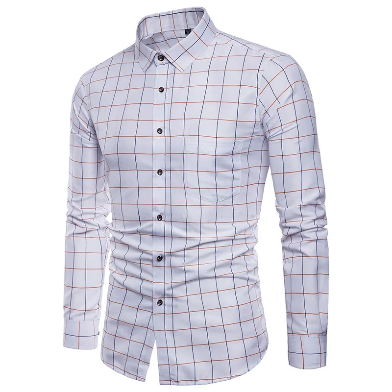 Мужская рубашка с длинным рукавом азиатского размера S M L XL XXL XXXL XXXXL XXXXXL