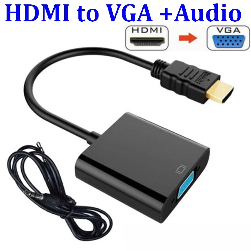 HDMI в VGA с разъемом 3 5 мм аудио кабель видео конвертер адаптер для Xbox 360 PS3 PS4 PC