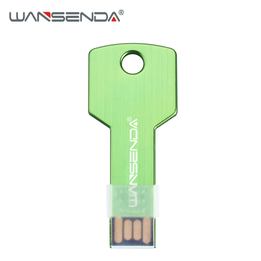 Зеленый Wansenda usb флеш-накопитель в форме ключа, водонепроницаемая ручка-накопитель, 4 ГБ, 8 ГБ, 16 ГБ, 32 ГБ, 64 ГБ, реальная емкость, USB 2,0, флешка, флеш-карта памяти - Цвет: Зеленый